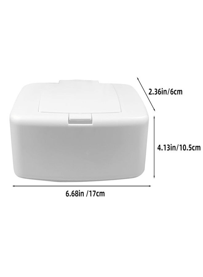 BESPORTBLE 3Pcs Wipe Storage Box White Plastic Wipes Dispenser with Button for Living Room Bedroom Nursery Large Capacity Wet Tissue Holder - Image 3